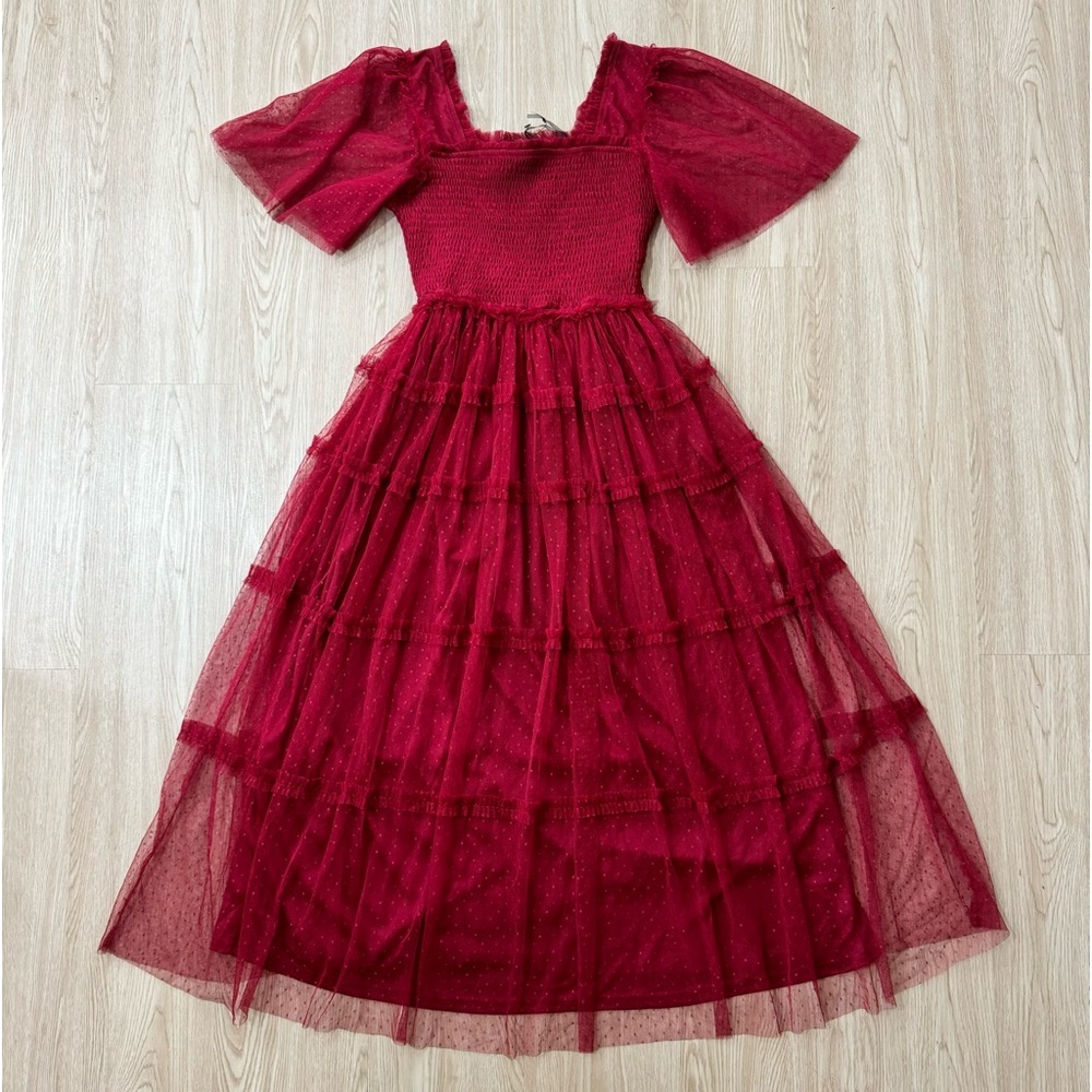 Pinkblush tulle polka dot midi dress nwt - Picture 6 of 6